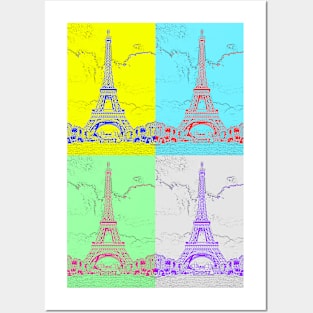 Eiffel Tower, Paris - Colorful Pop Art Poster Posters and Art